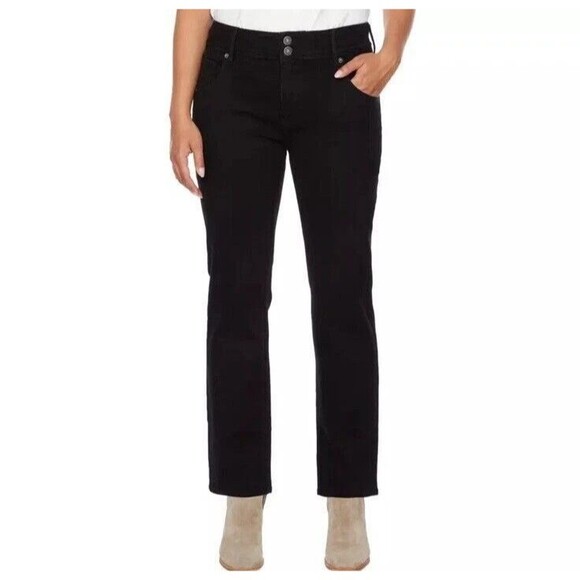 NWT Hudson Jeans Size 28 6 29" Black Straight Leg Stretch Double Button Pockets - Picture 1 of 3